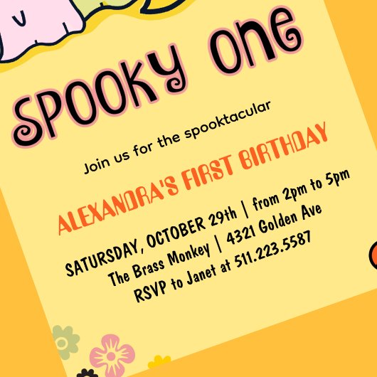 Halloween 1er anniversaire invitations éffrayant u