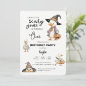 Halloween 1er anniversaire oie invitation sorcière (Debout devant)