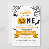 Halloween 1er Anniversaire Petite Invitation Citro (Devant)