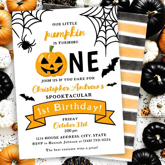Halloween 1er Anniversaire Petite Invitation Citro