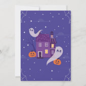 Halloween 1st Ghosts One Blue House-feest achtervo Kaart (Achterkant)
