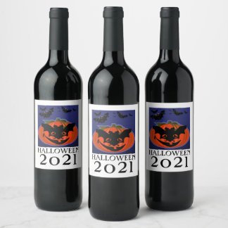 Halloween 2021 Pumpkin Wine Label Wijn Etiket