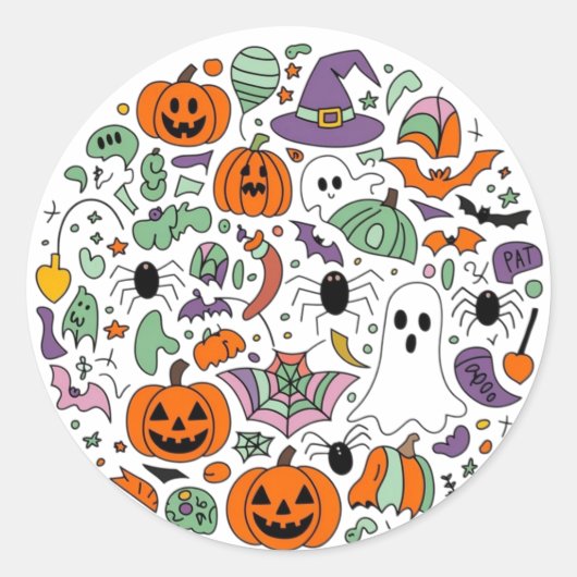 Halloween 2024 ronde sticker (Voorkant)