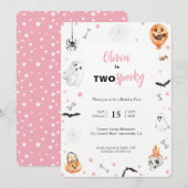 Halloween 2e anniversaire Invitation fille fantôme (Devant / Derrière)