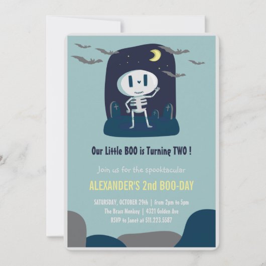 halloween 2e anniversaire invitation spooktacular (Devant)