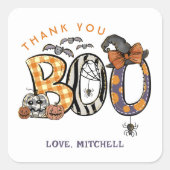 Halloween 2e verjaardag dank u vierkante sticker (Voorkant)