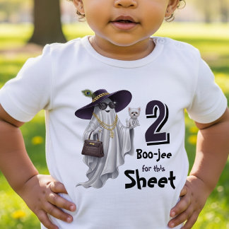 Halloween 2e verjaardag Funny Ghost Two Boujee Kinder Shirts