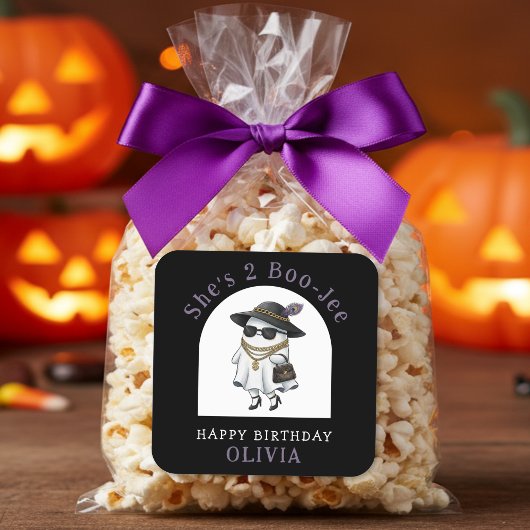 Halloween 2e verjaardag Ghost Two Boujee Vierkante Sticker
