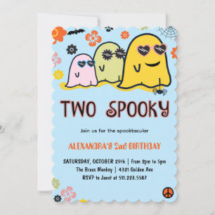 Halloween 2e verjaardag spookachtige spoken retro kaart