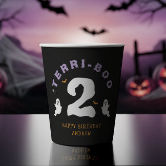 Halloween 2e Verjaardag Terri-Boo Twos Ghost Gothi Papieren Bekers