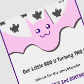 Halloween 2e verjaardag uitnodiging Ghost Little b