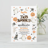 Halloween 2e verjaardag Uitnodiging twee Spooky (Staand voorkant)
