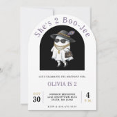 Halloween 2nd Birthday Party Ghost Two Boujee Kaart (Voorkant)