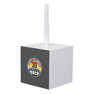 Halloween 31 oktober 2022 Zonsondergang Retro ontw Kubus Ornament