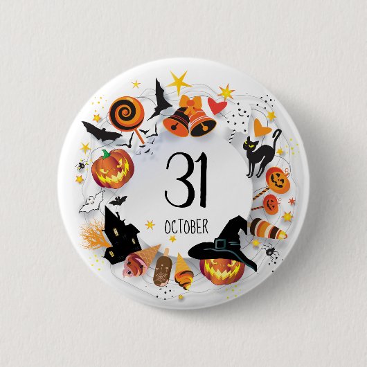 Halloween 31 OKTOBER BUTTON - "Treat or Trick" (Voorkant)