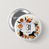 Halloween 31 OKTOBER BUTTON - "Treat or Trick" (Voorkant /achterkant)