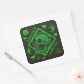 Halloween 31 oktober Collage Green Vierkante Sticker (Envelop)