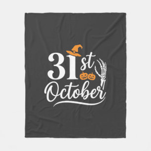 Halloween 31 oktober Pompoen Heksenhoed Ontwerp_1 Fleece Deken