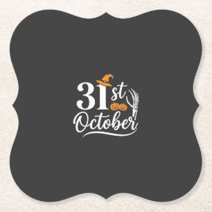 Halloween 31 oktober Pompoen Heksenhoed Ontwerp_1 Kartonnen Onderzetters