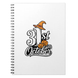 Halloween 31 oktober typografie shirt ontwerp_1 notitieboek