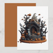 Halloween 3D Geheime Kat Huis Feestdagenkaart (Voorkant / Achterkant)