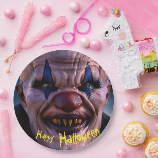Halloween 3D Scary Clown Papieren Bordje (Feest)
