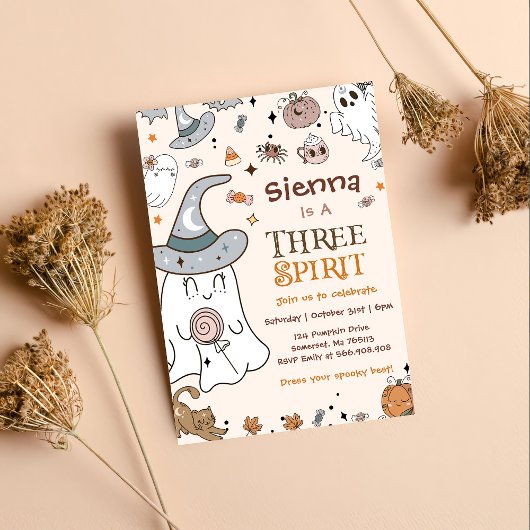 Halloween 3e anniversaire Trois invitations de l'e
