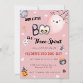 Halloween 3e verjaardag meisje drie geest kaart (Voorkant)