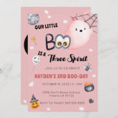 Halloween 3e verjaardag meisje drie geest kaart (Voorkant / Achterkant)