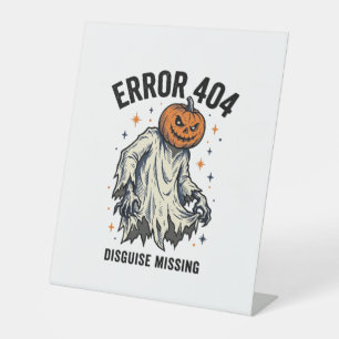 Halloween 404 Kostuum Pompoen Spook Fout Ontwerp_1 Reclamebord Met Voetstuk