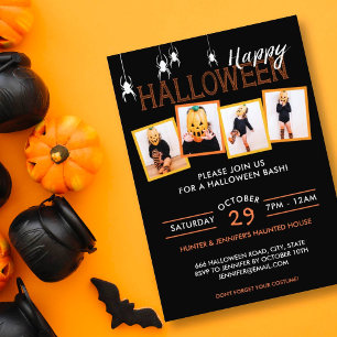Halloween 4 Photo Araignées   Invitation de parti