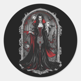 Halloween 4 vampier, eng monster, leuk, b ronde sticker