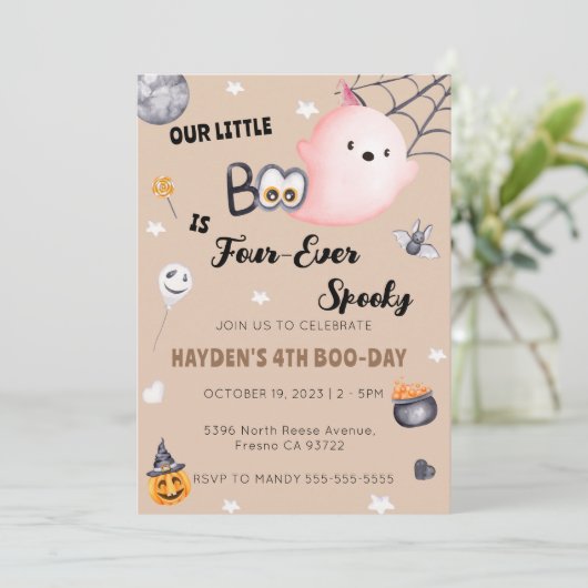 Halloween 4ème anniversaire Quatre invitation Éffr (Debout devant)