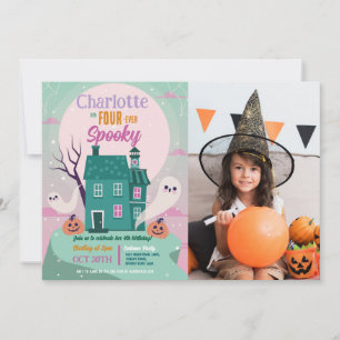 Halloween 4th Party Foto Spookhuis achtervolgd Kaart