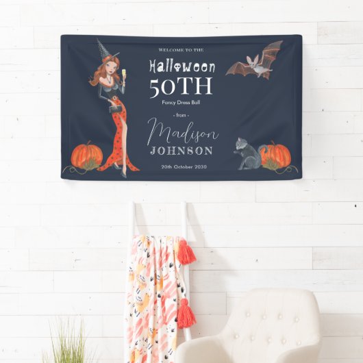 Halloween 50-jarig feestje Welkom Spandoek (Insitu)