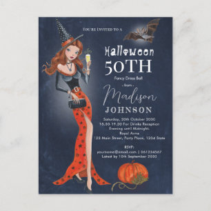 Halloween 50e verparty uitnodigingskaart briefkaart