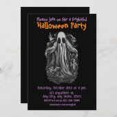 Halloween, 8 esprit, éffrayant, invitation à la fê (Devant / Derrière)