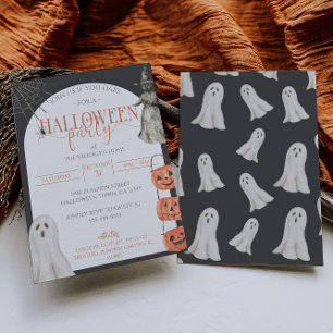 Halloween 90s esthetische feestuitnodiging kaart