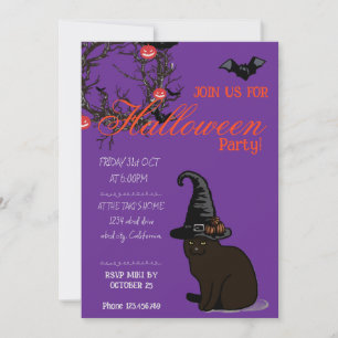 Halloween Aangepast Grilleg Grappig Kat Paars Kaart