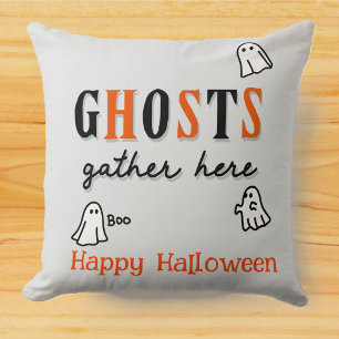 Halloween aangepaste grillige grappige grijze gees kussen