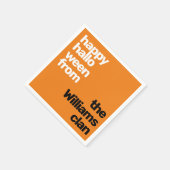 Halloween - Aangepaste tekst Oranje Partij Servet (Hoek)