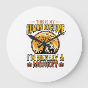 Halloween Aap Kostuum Vintage Shirt Ontwerp_1 Grote Klok