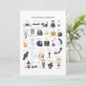 Halloween ABC Poster Kinder Studiegids Kaart (Staand voorkant)