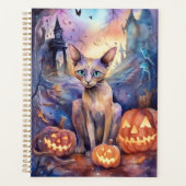 Halloween Abessijnse kat met pompoenen Planner (Voorkant)