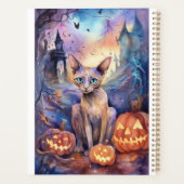 Halloween Abessijnse kat met pompoenen Planner (Achterkant)