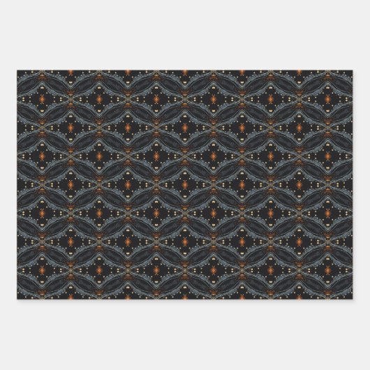 Halloween Abstract Patroon set 5 Inpakpapier Vel (Voorkant 2)