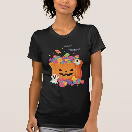 Halloween Abstracte Donkere Textuur Naadloos Ontwe T-shirt (Voorkant)