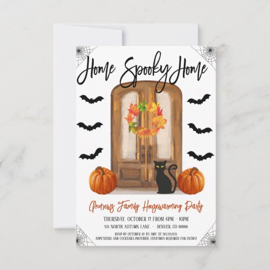 Halloween Accueil Éffrayant Accueil Invitation (Devant)