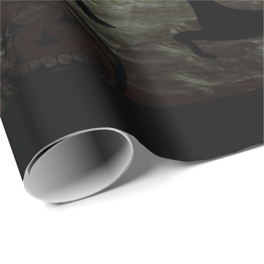 halloween achtergrond met gehakt huis, graven cadeaupapier (Rol Hoek)