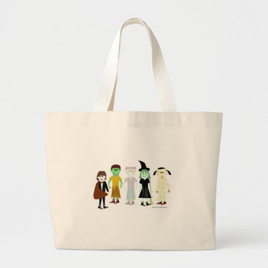 Halloween-achtige Junior-tekens Grote Tote Bag (Voorkant)